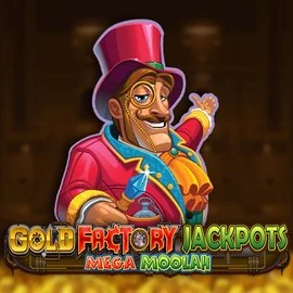 Gold Factory Jackpots Mega Moolah logo by Aurum Signature Studios LiraSpin Casino
